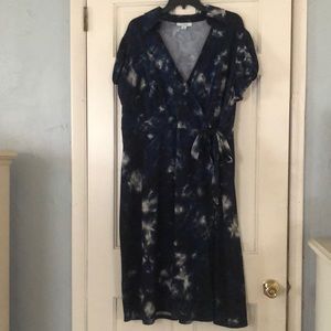 dress barn tye dyed faux wrap dress
